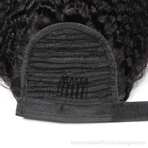 Raw Virgin Indian Brazilian Human Hair wrap Ponytail, Wholesale Human Hair Drawstring Ponytail, Human Hair Ponytail